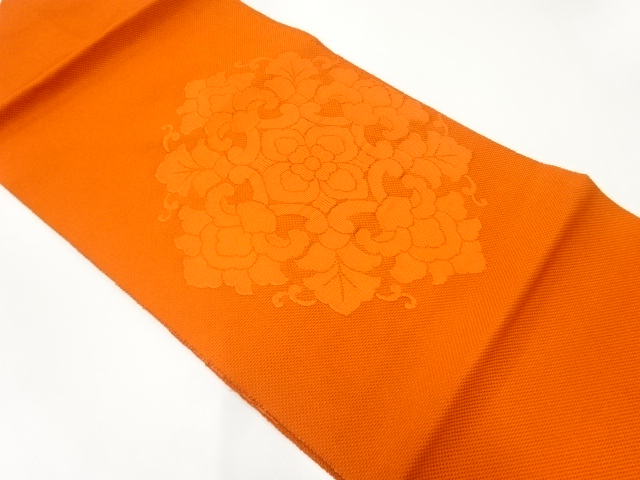 JAPANESE NAGOYA OBI / WOVEN FLOWER CREST